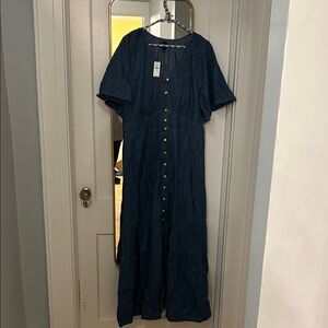 NWT Denim Button-Down Dress